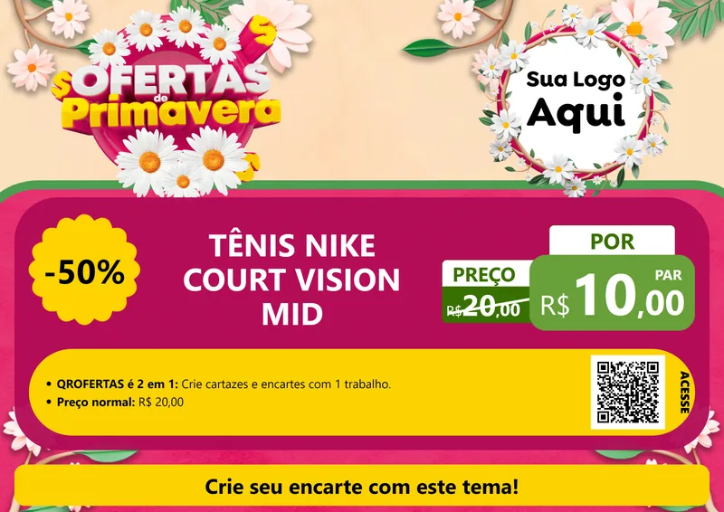 Modelo de Cartaz para Cartaz A4 Horizontal com o tema Ofertas de Primavera para Calçados