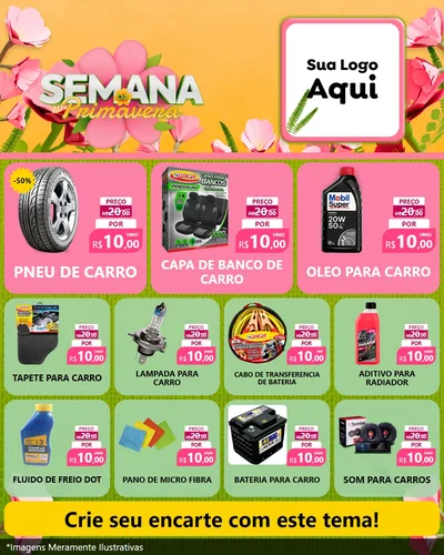 Modelo de Rede Social para Feed Instagram com o tema Semana da Primavera para Auto peças