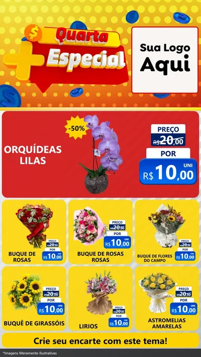 Modelo de Rede Social para Stories com o tema Quarta Mais Especial para Floricultura e jardim