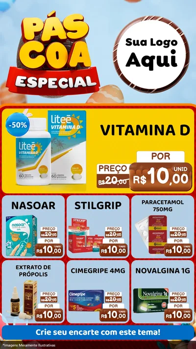 Modelo de Rede Social para Stories com o tema Páscoa Especial para Farmácia