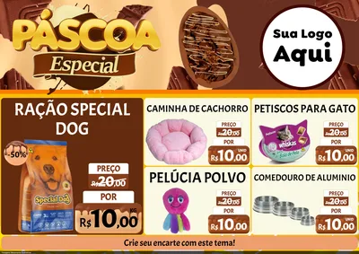 Modelo de Encarte para Encarte A4 Horizontal com o tema Páscoa Especial para Pet Shop