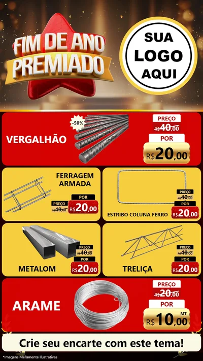 Modelo de TV para TV Vertical com o tema Fim de Ano Premiado para Ferragens