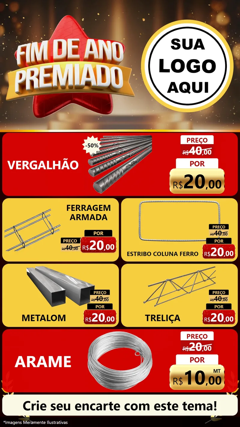 Modelo de TV para TV Vertical com o tema Fim de Ano Premiado para Ferragens