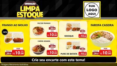 Modelo de TV para TV Horizontal com o tema Operação Limpa Estoque para Restaurante