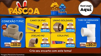 Modelo de TV para TV Horizontal com o tema Páscoa para Tubos e conexões