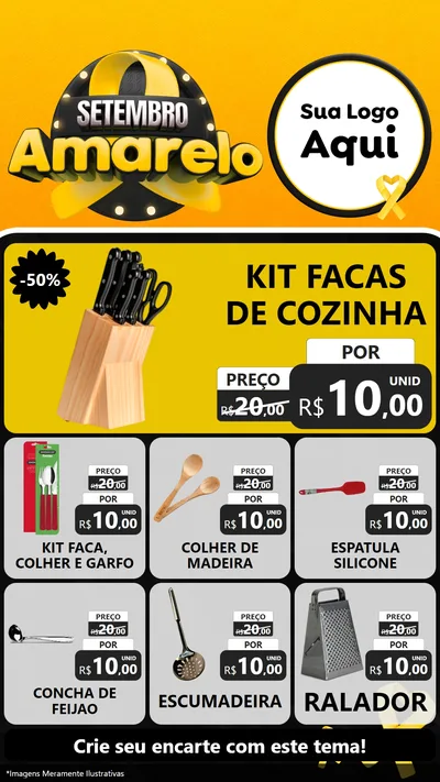 Modelo de Rede Social para Stories com o tema Setembro Amarelo para Utilidades Domésticas