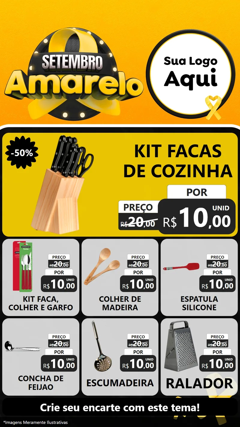 Modelo de Rede Social para Stories com o tema Setembro Amarelo para Utilidades Domésticas