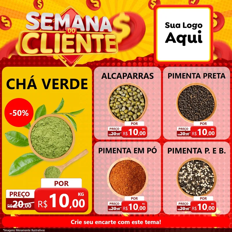 Modelo de Rede Social para Feed Facebook com o tema Semana do Cliente para Produtos Naturais