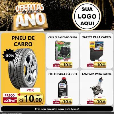 Modelo de Rede Social para Feed Facebook com o tema Ofertas de Fim de Ano para Auto peças
