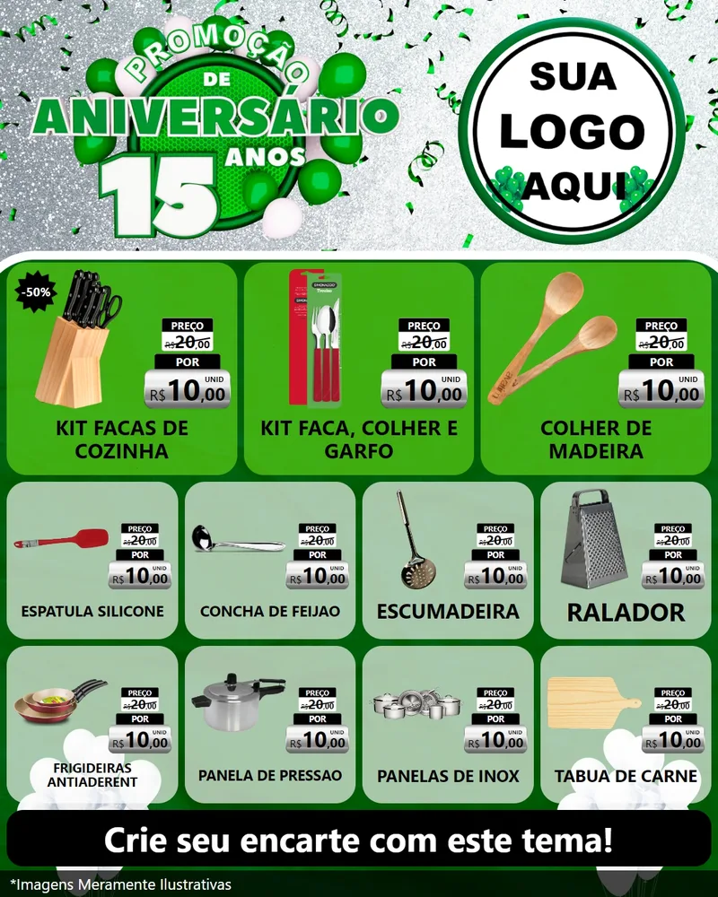 Modelo de Rede Social para Feed Instagram com o tema Promoção de Aniversário - 15 Anos para Utilidades Domésticas