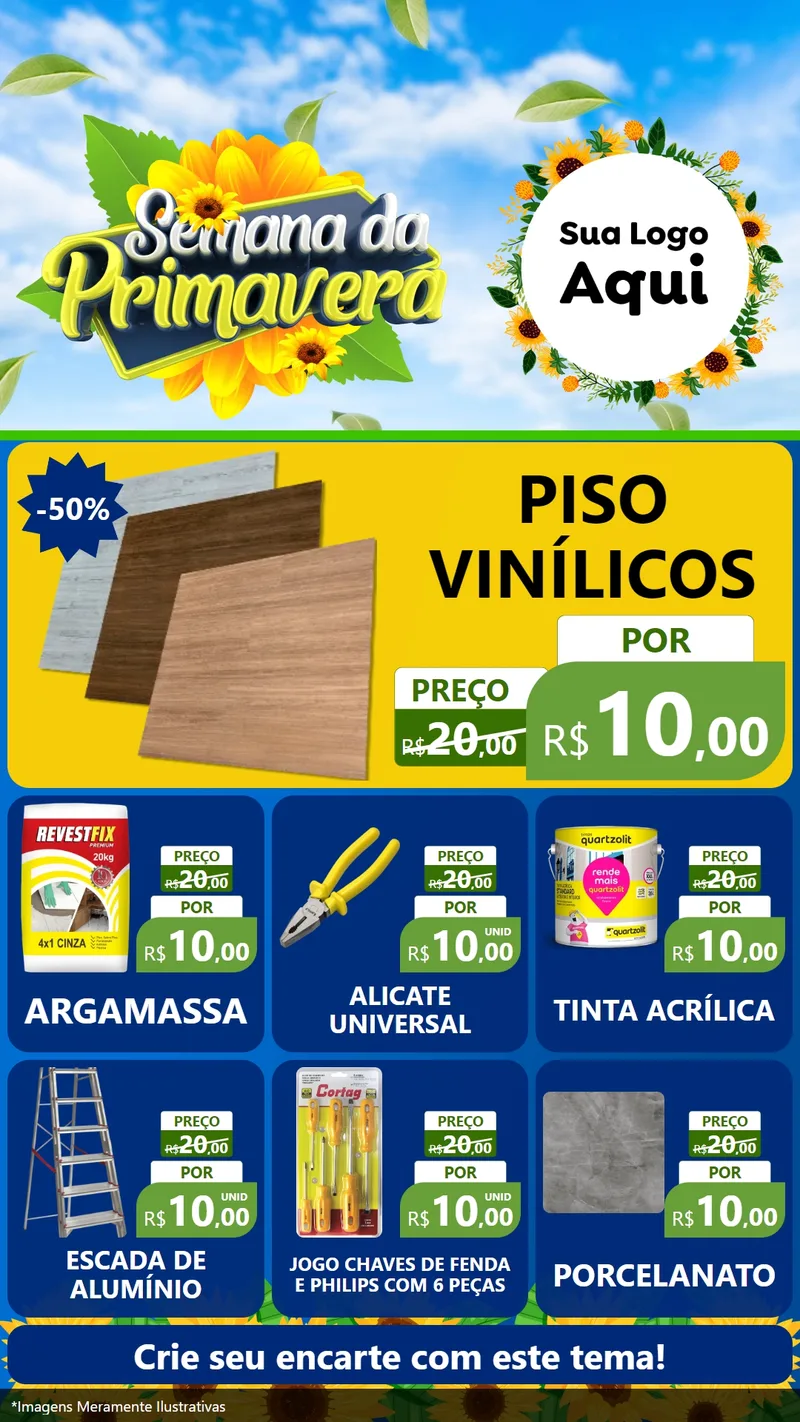 Modelo de Rede Social para Stories com o tema Semana da Primavera para Material para Construção