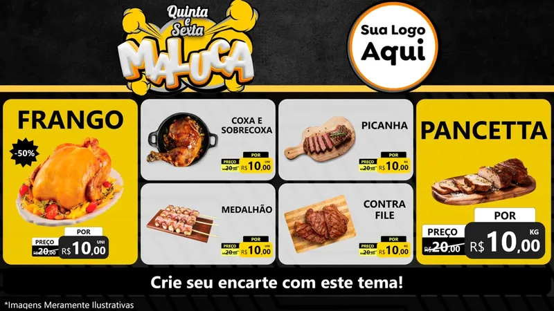 Modelo de TV para TV Horizontal com o tema Quinta e Sexta Maluca para Assados