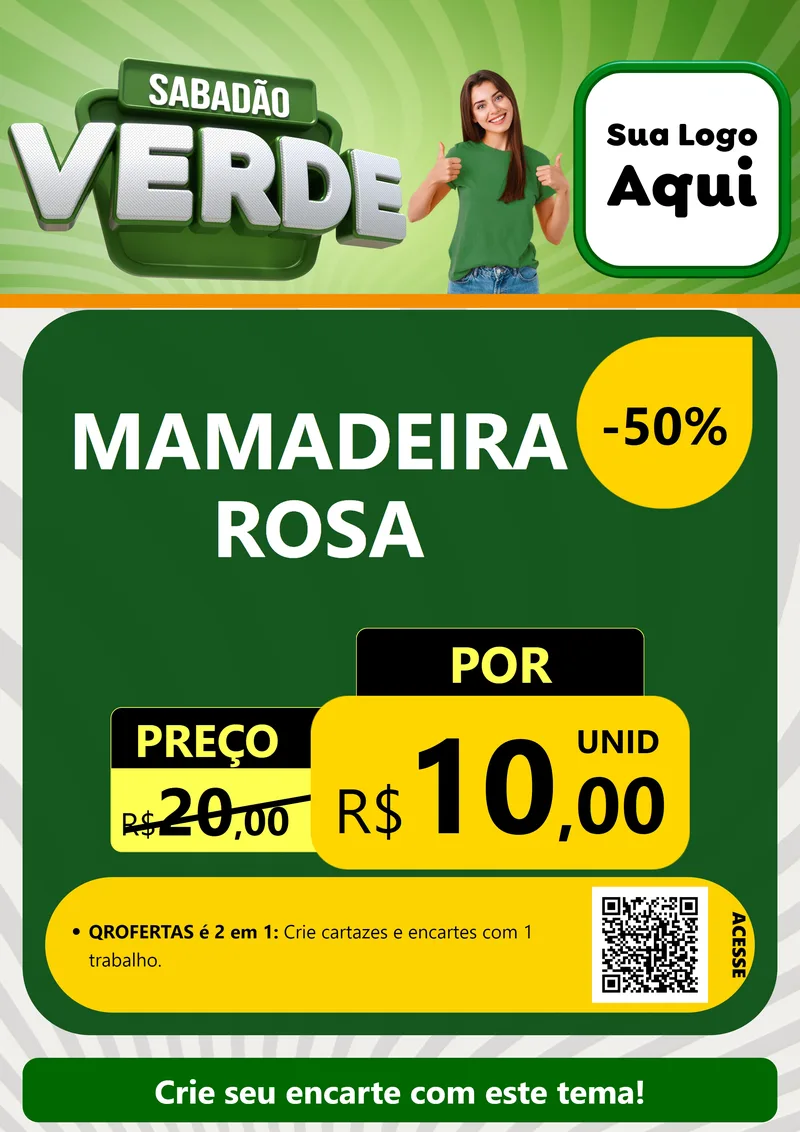 Modelo de Cartaz para Cartaz A4 Vertical com o tema Sabadão Verde para Bebês