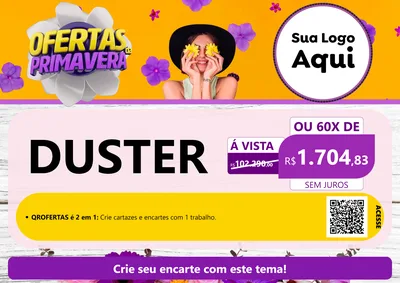 Modelo de Cartaz para Cartaz A4 Horizontal com o tema Ofertas Da Primavera para Concessionaria de Carros