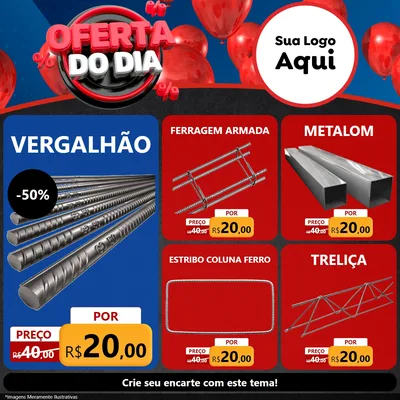 Modelo de Rede Social para Feed Facebook com o tema Oferta do Dia para Ferragens