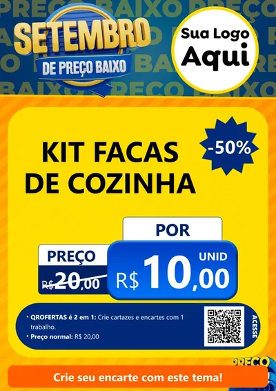 Modelo de Cartaz para Cartaz A4 Vertical com o tema Setembro De Preço Baixo para Utilidades Domésticas