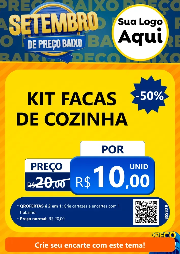 Modelo de Cartaz para Cartaz A4 Vertical com o tema Setembro De Preço Baixo para Utilidades Domésticas