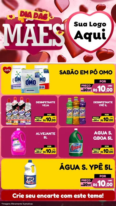 Modelo de TV para TV Vertical com o tema Dia Das Mães para Produtos de Limpeza