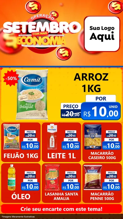 Modelo de Rede Social para Stories com o tema Operação Setembro Com Muita Economia para Supermercado