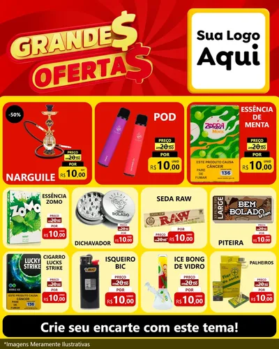 Modelo de Rede Social para Feed Instagram com o tema Grandes Ofertas para Tabacaria