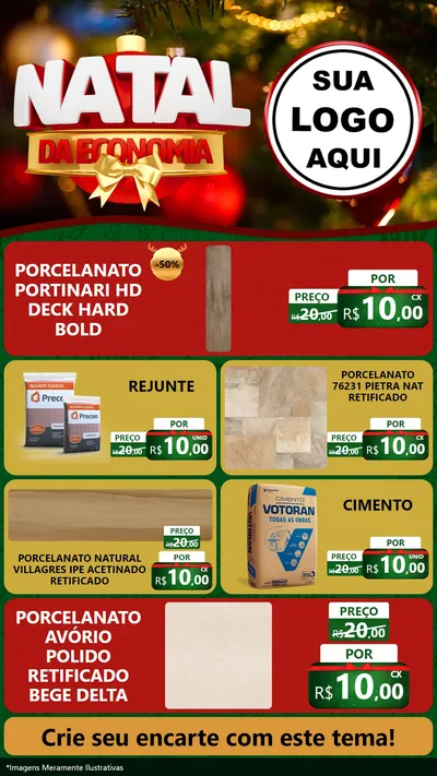 Modelo de TV para TV Vertical com o tema Natal da Economia para Pisos e revestimentos