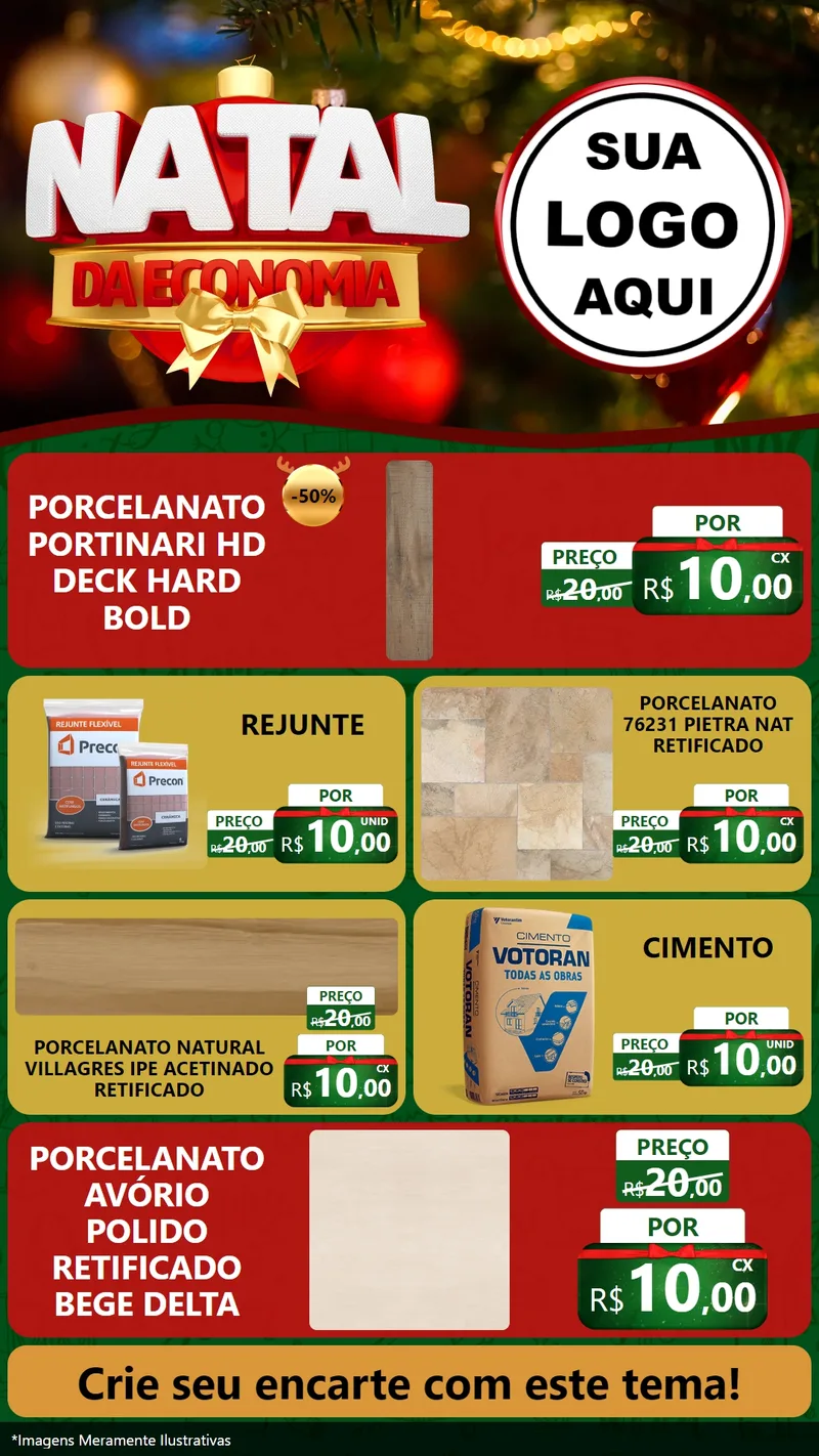 Modelo de TV para TV Vertical com o tema Natal da Economia para Pisos e revestimentos