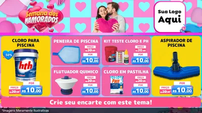 Modelo de TV para TV Horizontal com o tema Semana dos Namorados para Produtos para Piscina