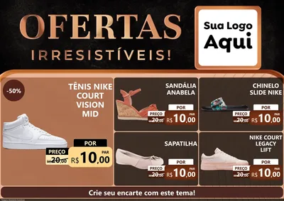 Modelo de Encarte para Encarte A4 Horizontal com o tema Ofertas Irresistíveis! para Calçados