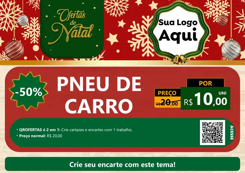 Modelo de Cartaz para Cartaz A4 Horizontal com o tema Natal de Ofertas para Auto peças