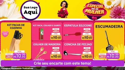 Modelo de TV para TV Horizontal com o tema Especial Dia da Mulher para Utilidades Domésticas