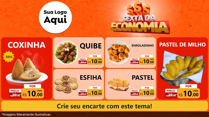 Modelo de TV para TV Horizontal com o tema Sexta da Economia para Salgadaria