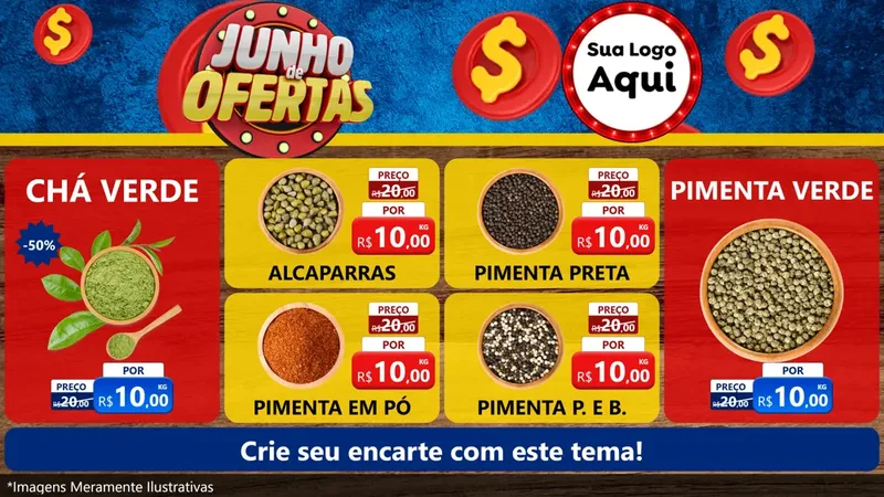 Modelo de TV para TV Horizontal com o tema Junho de Ofertas para Produtos Naturais