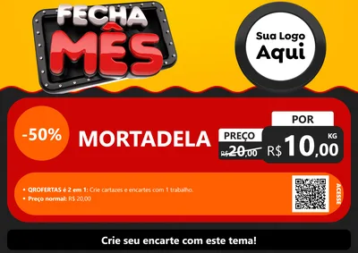 Modelo de Cartaz para Cartaz A4 Horizontal com o tema Fecha Mês para Frios e Laticínios