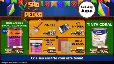 Modelo de TV para TV Horizontal com o tema São Pedro para Tintas e Ferramentas
