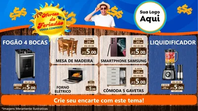 Modelo de TV para TV Horizontal com o tema Ofertas do Feriadão para Móveis e Eletro