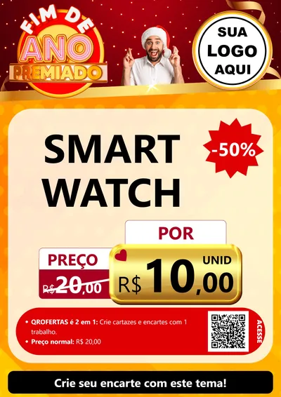 Modelo de Cartaz para Cartaz A4 Vertical com o tema Fim de Ano Premiado para Informática