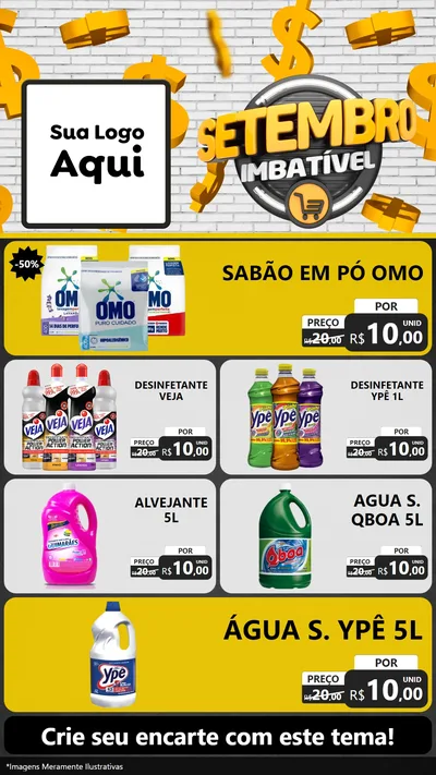 Modelo de TV para TV Vertical com o tema Setembro Imbatível para Produtos de Limpeza
