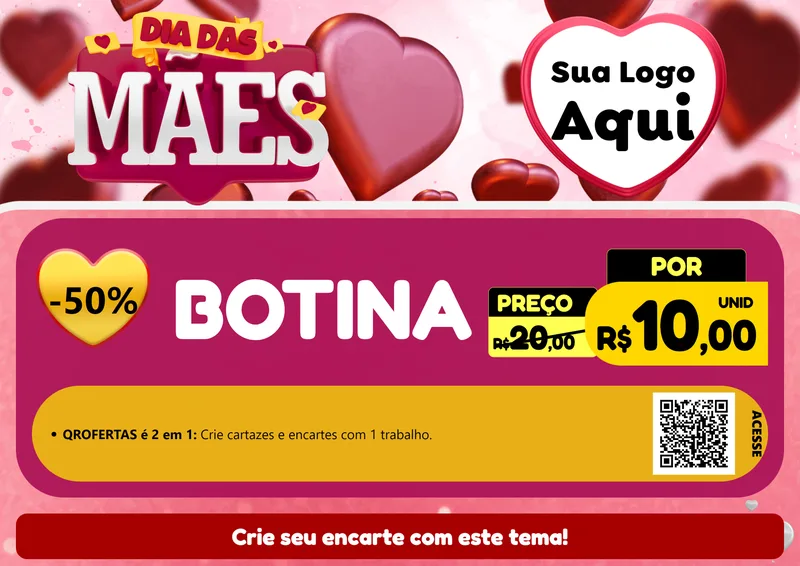 Modelo de Cartaz para Cartaz A4 Horizontal com o tema Dia Das Mães para Agropecuária