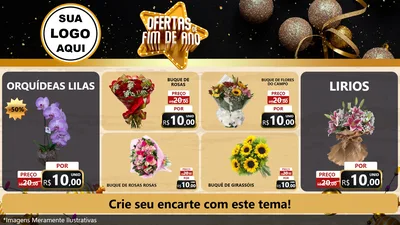 Modelo de TV para TV Horizontal com o tema Ofertas de Fim de Ano para Floricultura e jardim