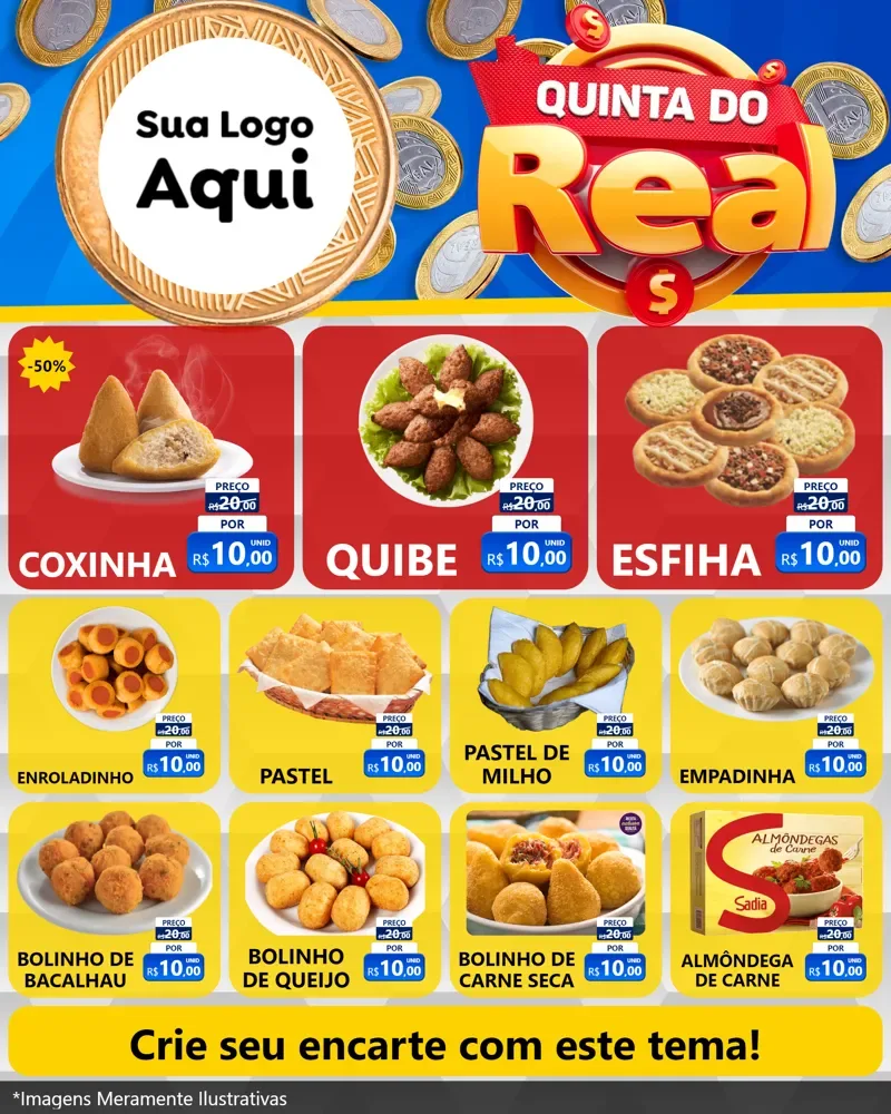 Modelo de Rede Social para Feed Instagram com o tema Quinta do Real para Salgadaria