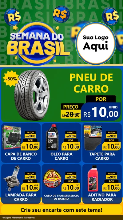 Modelo de Rede Social para Stories com o tema Semana Do Brasil para Auto peças