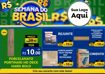 Modelo de Encarte para Encarte A4 Horizontal com o tema Semana Do Brasil para Pisos e revestimentos