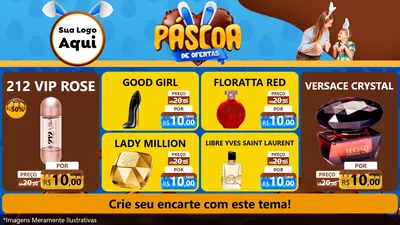 Modelo de TV para TV Horizontal com o tema Páscoa de Ofertas para Perfumes