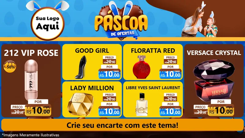 Modelo de TV para TV Horizontal com o tema Páscoa de Ofertas para Perfumes