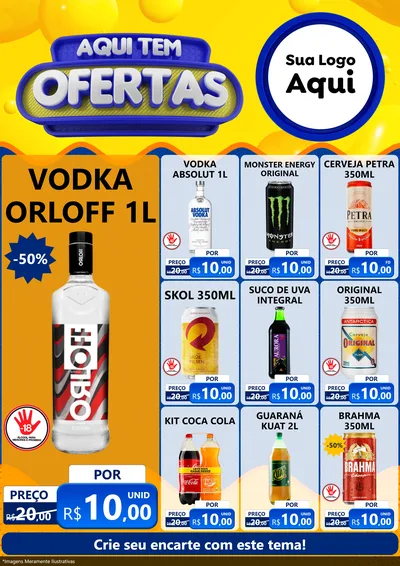 Modelo de Encarte para Encarte A4 Vertical com o tema Aqui Tem Ofertas para Distribuidora de bebidas