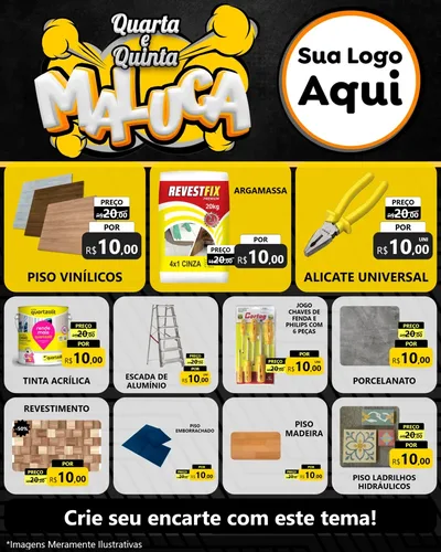 Modelo de Rede Social para Feed Instagram com o tema Quarta e Quinta Maluca para Material para Construção