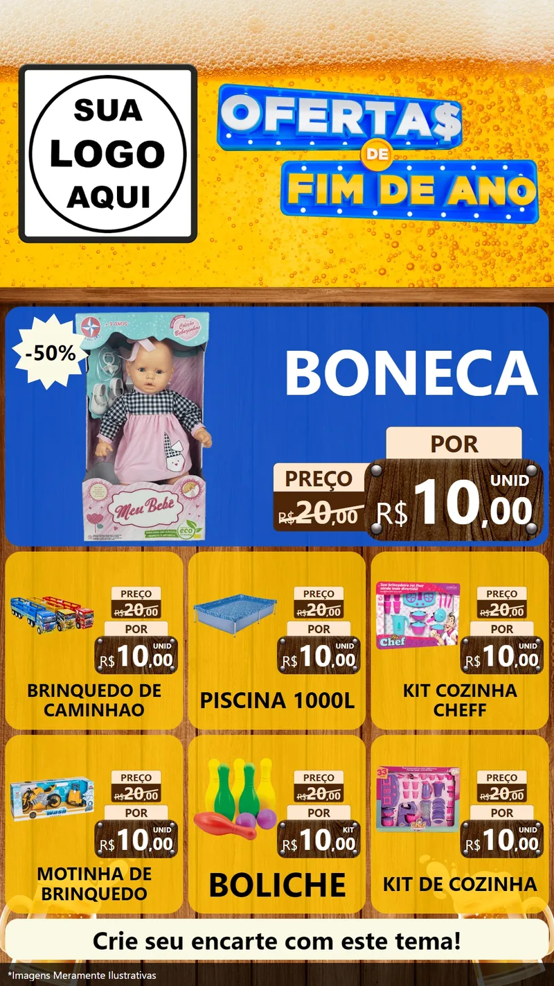 Modelo de Rede Social para Stories com o tema Ofertas de Fim de Ano para Brinquedos