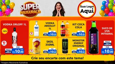 Modelo de TV para TV Horizontal com o tema Super Inauguração para Distribuidora de bebidas