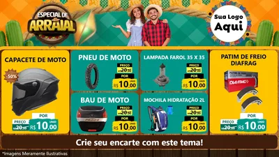 Modelo de TV para TV Horizontal com o tema Especial De Arraial para Moto peças