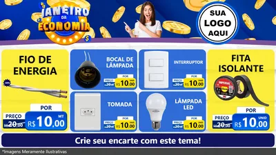 Modelo de TV para TV Horizontal com o tema Janeiro da Economia para Materiais Elétricos